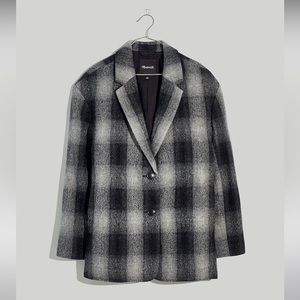Madewell The Oversized Dorset Blazer in Buffalo Check Boiled Wool